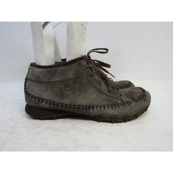 Skechers Womens Size 8.5 Brown Suede Lace Up Ankle Shoes - Picture 3 of 11